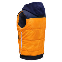 ELEVEN Workwear Hi-Vis Spliced Quilted Vest w/ Fleece Hood