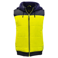 ELEVEN Workwear Hi-Vis Spliced Quilted Vest w/ Fleece Hood - Yellow