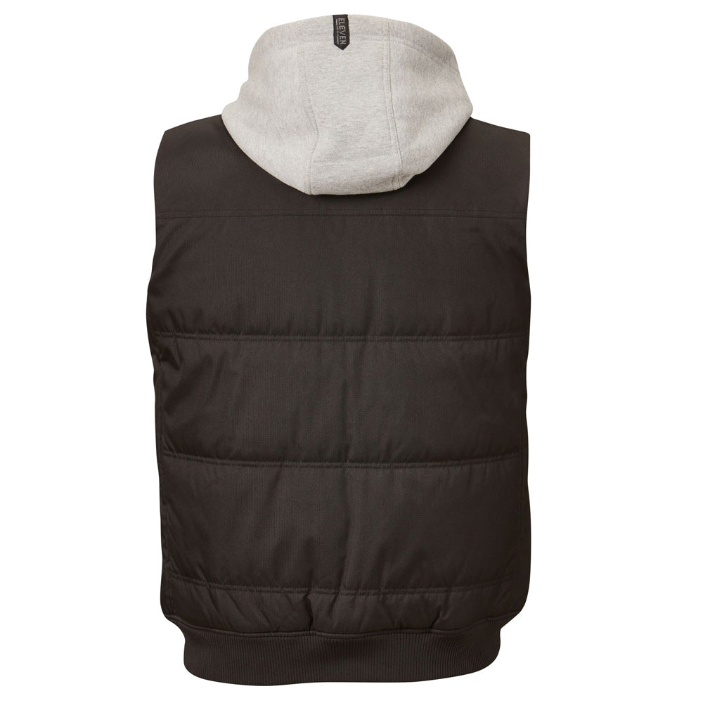 ELEVEN Workwear Quilted Vest with Fleece Hood