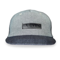 ELEVEN Workwear Leather Embossed Trucker Cap - Denim