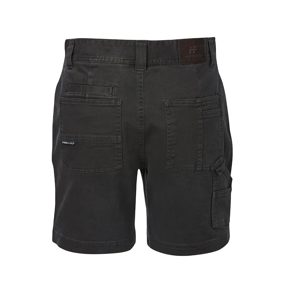 Hammer + Field Workwear Mid Length Washed Twill Stretch Short - Charcoal - RSEA Safety Outlet