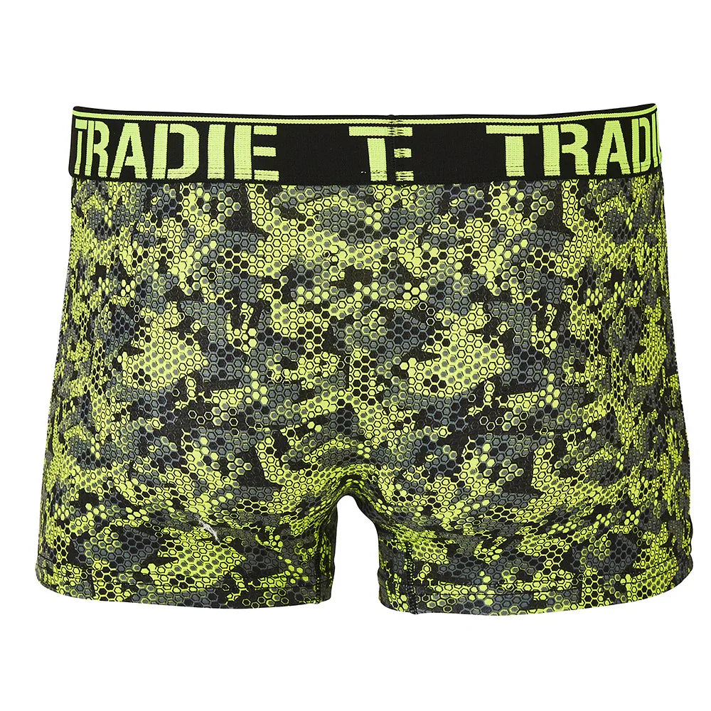 TRADIE Workwear Men's Lime Honeycomb Printed Trunk - RSEA Safety Outlet