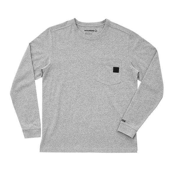 Wolverine Guardian Cotton Long Sleeve Tee - Heather Gray - RSEA Safety Outlet