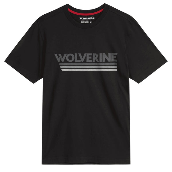 Wolverine Classic Short Sleeve Stripes Graphic Tee - Black - RSEA Safety Outlet