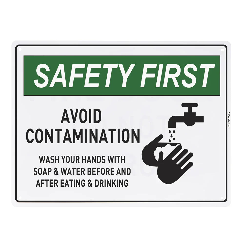 Sandleford "Safety First - Avoid Contamination" 300x225mm Sign - RSEA Safety Outlet
