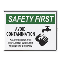 Sandleford "Safety First - Avoid Contamination" 300x225mm Sign - RSEA Safety Outlet