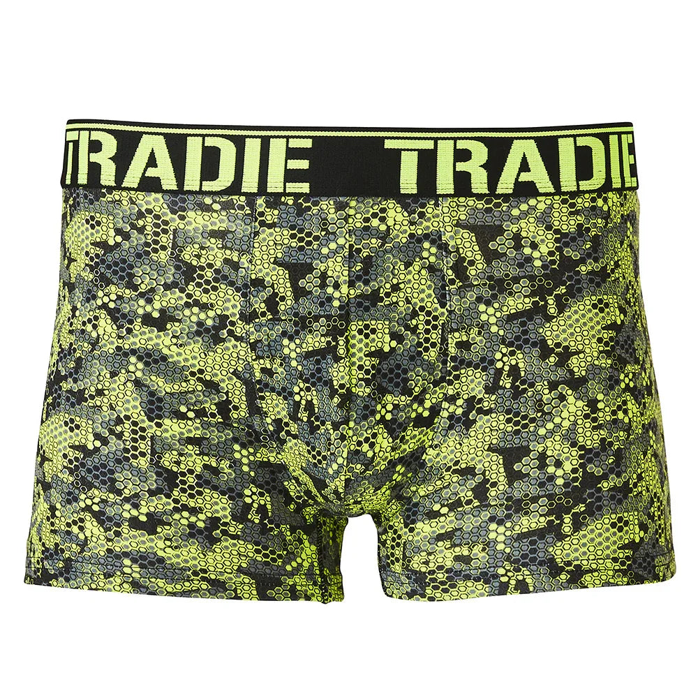 TRADIE Workwear Men's Lime Honeycomb Printed Trunk - RSEA Safety Outlet